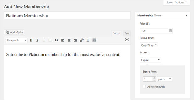 Add Membership Content in WordPress