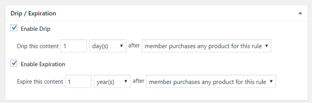 Drip and Expiration Options in MemberPress